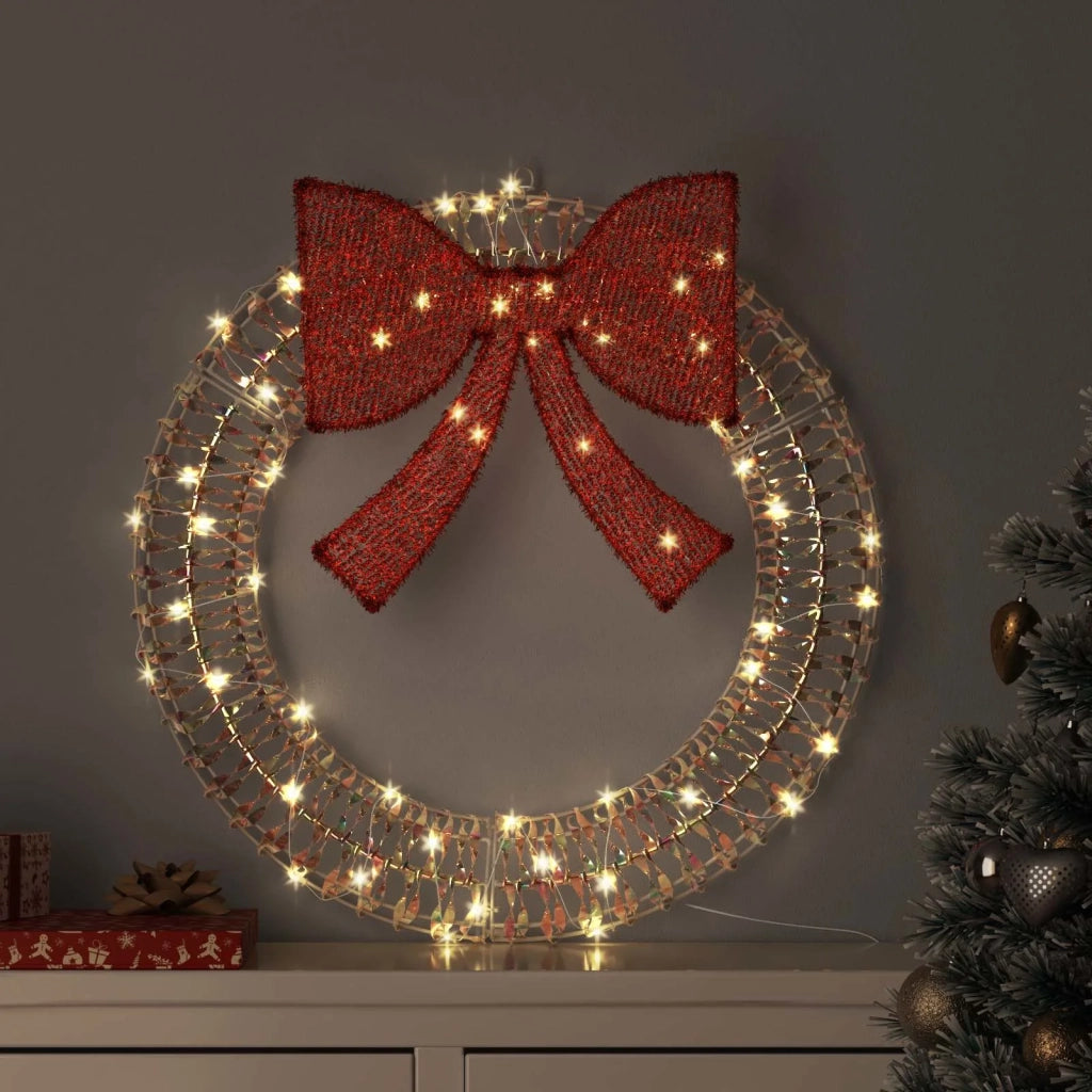 Ghirlanda con 60 LED Bianco caldo 76 x 76 x 8 cm PET CFW6936687