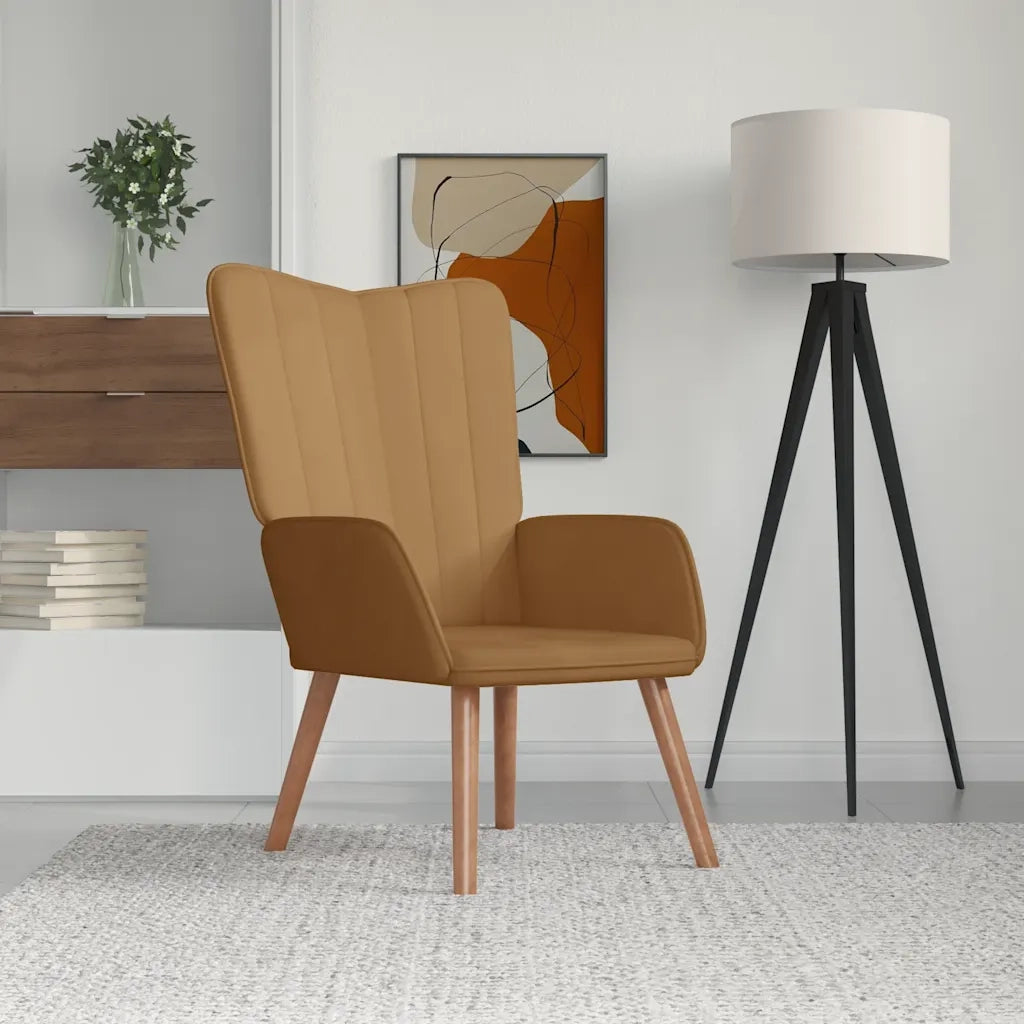 Poltrona Relax Marrone in Velluto 327663
