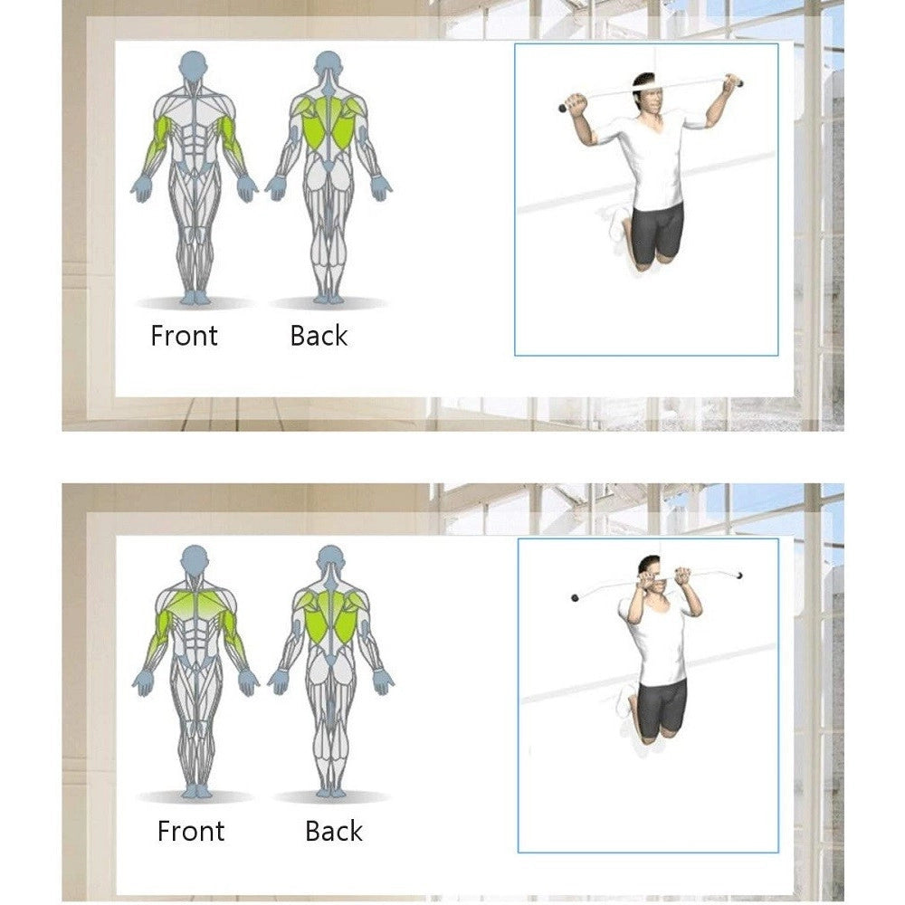 Trade Shop - Barra Per Trazioni Porta Regolabile Fino A 1,5 Mt Palestra Fitness Allenamento -