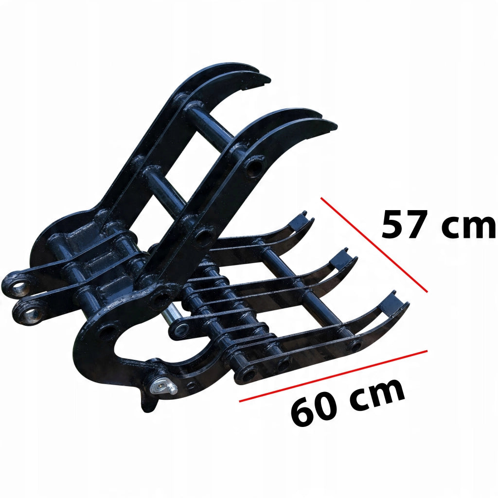 Pinza Dentata per Escavatore 4T – Costruzione Robusta, Acciaio Rinforzato | Larghezza 60 cm, Apertura 57 cm