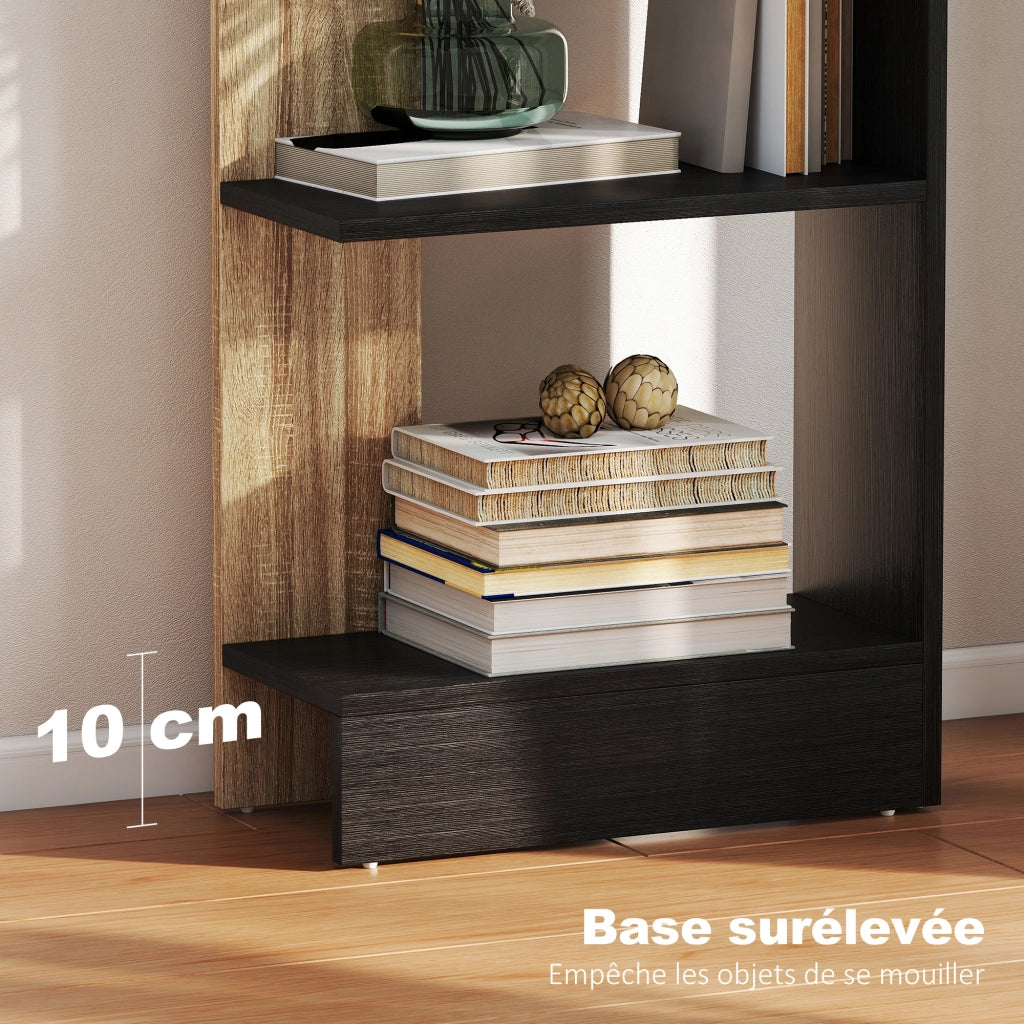 Libreria 5 Ripiani Aperti ¨C Xylo ¨C Nero e Rovere 45x21x170cm