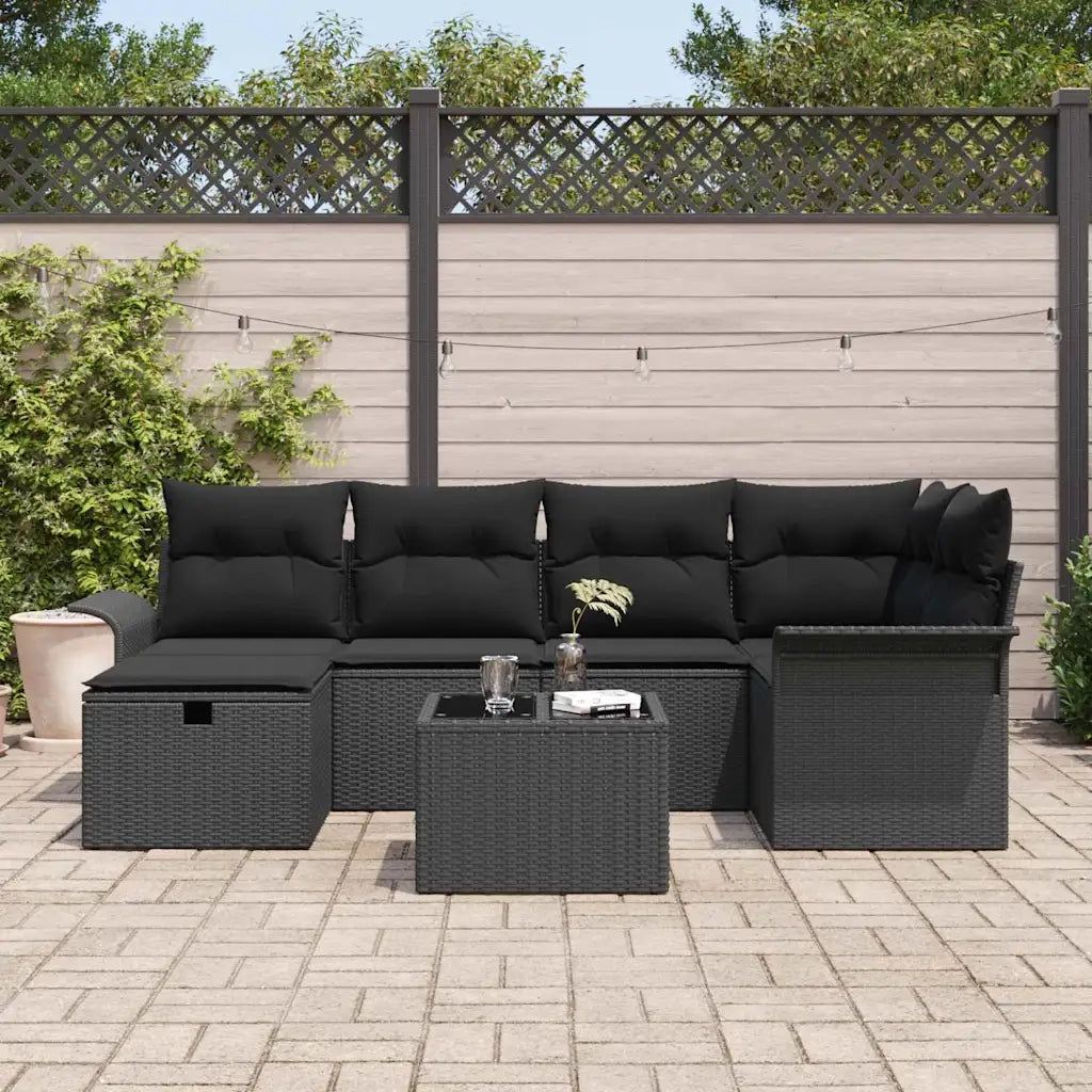 Set Divano da Giardino con cuscino 7 pcs Poly Rattan 3360224