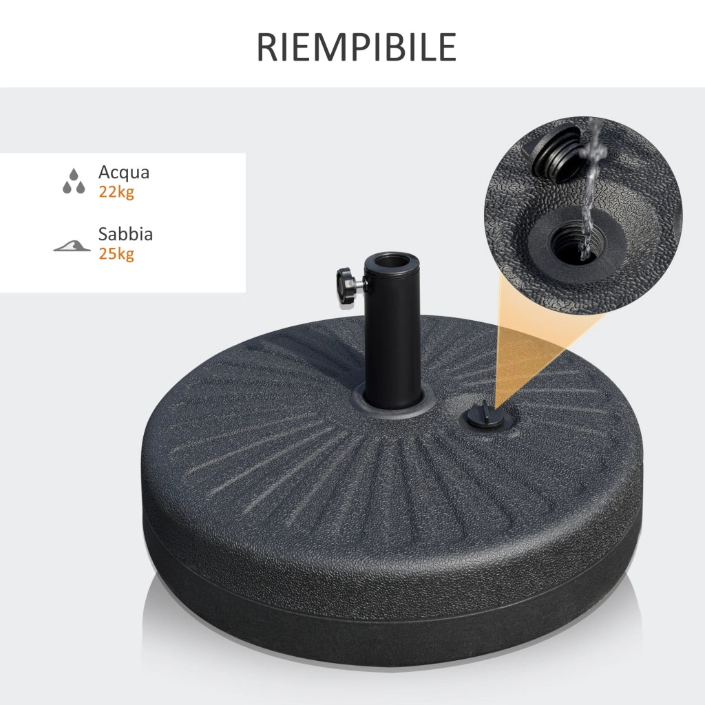 Base per Ombrellone ¨C Minimal ¨C Nero HDPE
