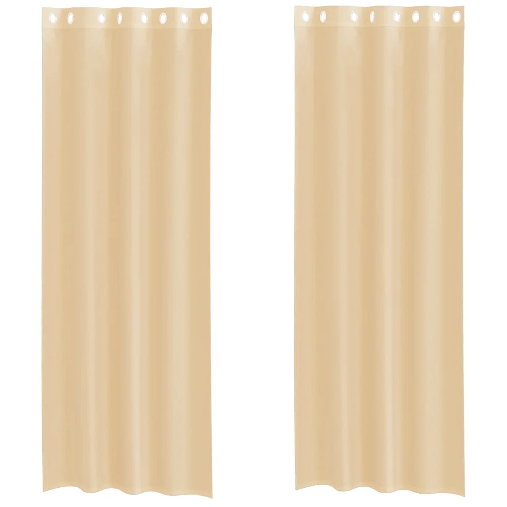 Tende in Voile con Occhielli 2 pz Sabbia