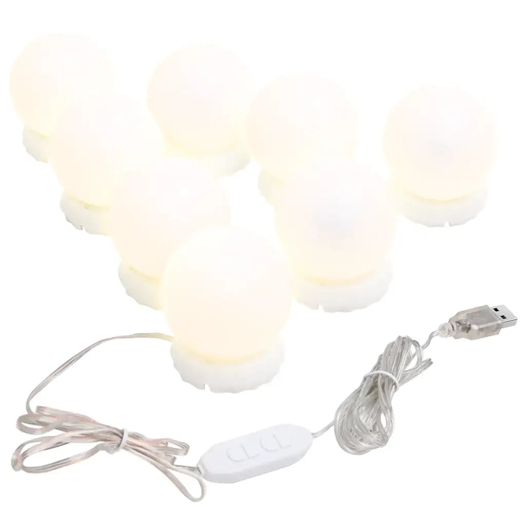 Applique Specchio 8 Lampadine LED Bianco Caldo e Bianco Freddo 335864