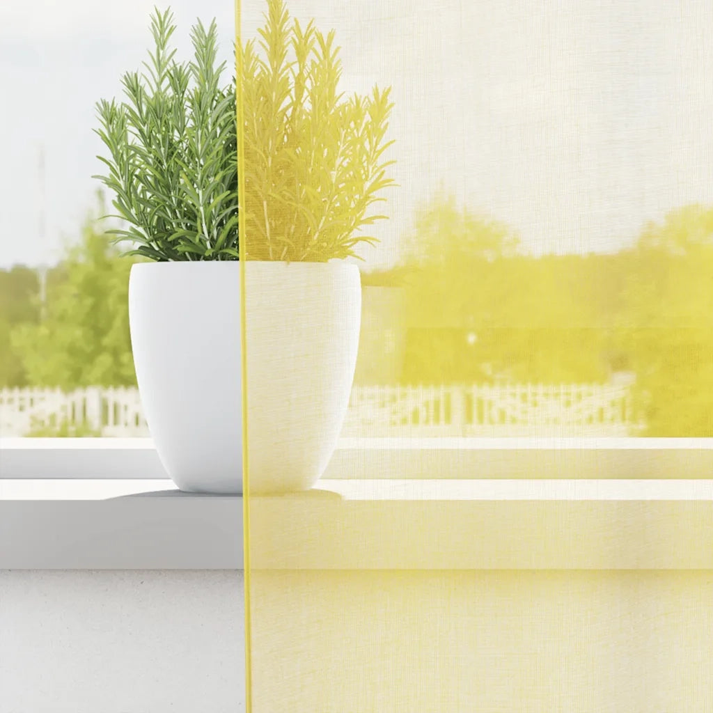 Tende in Voile con Occhielli 2 pz Giallo