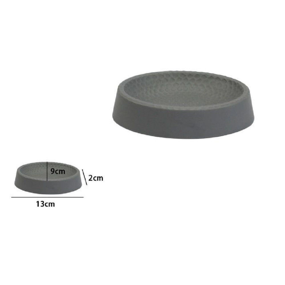 Trade Shop - Piattino Per Sapone Decorato Grigio Portasaponetta Moderno Accessori Bagno 79800 -