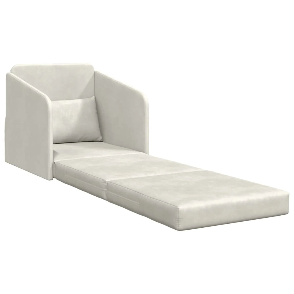 Divano letto | Sof¨¤ letto | Letto singolo Crema 65 x 80 x 83 cm Velluto
