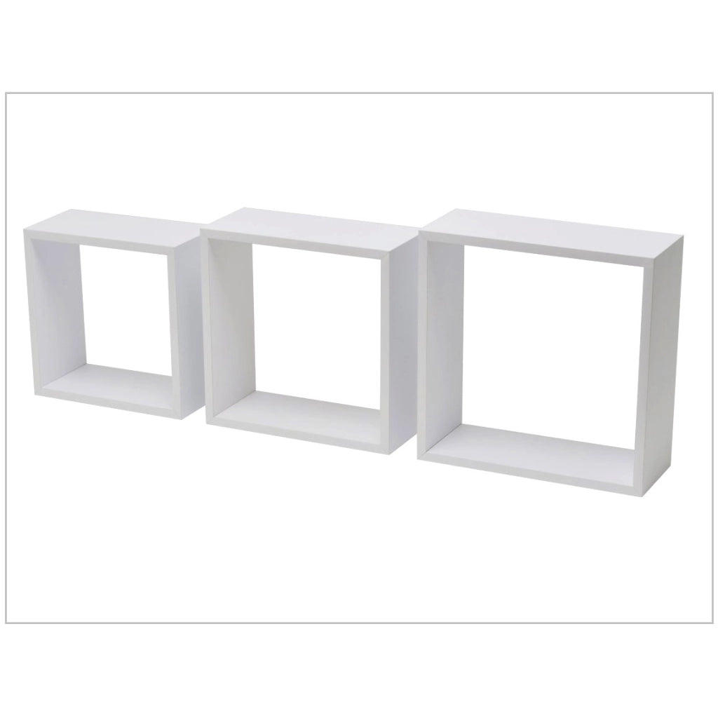 SET 3 CUBI BIANCHI 30X27X24CM IN MDF E PVC