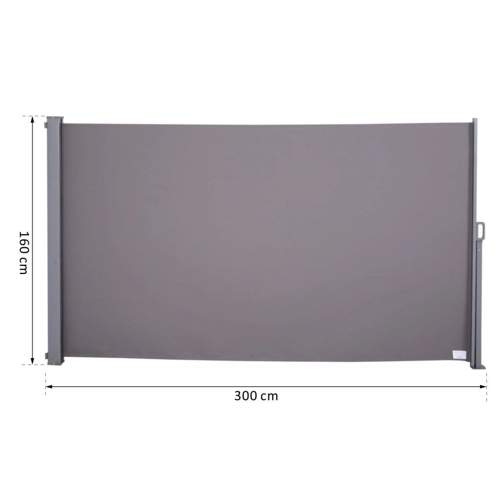 EasyComfort Tenda da Sole Laterale e Avvolgibile (3x1.6m) in Alluminio e Poliestere Imperemabile Anti-UV, per Vento/Privacy