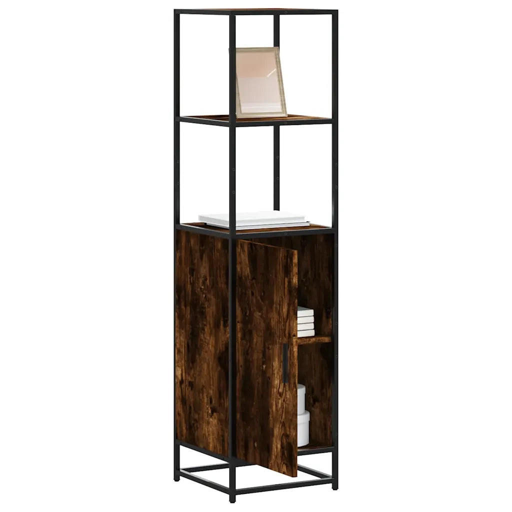 Credenza Rovere Fumo 35,5x35x139 cm Legno Multistrato Metallo 849046