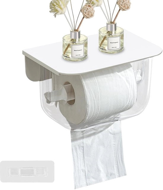 Sostegno per carta igienica, Sostegno per carta igienica senza foratura Sostegno per carta igienica con coperchio Sostegno per carta igienica da parete per cucina e bagno