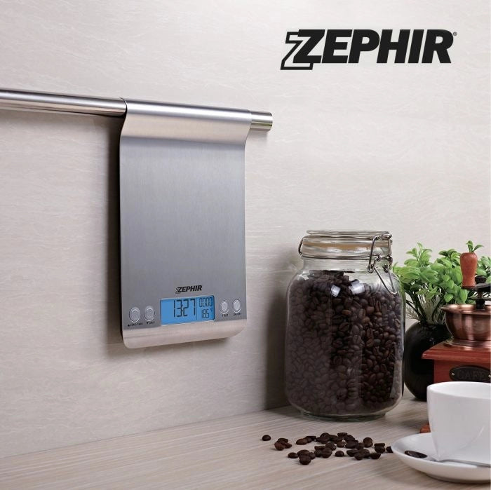 BILANCIA DIGITALE CUCINA ZHS520 ZEPHIR  KG 5/GR 1 ACCIAIO 2XAA NON INCLUSE
