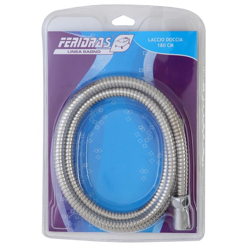 LACCIO DOCCIA FLESSIBILE IN ACCIAIO CROMATO 180cm ANTITORSIONE HIDRA FERIDRAS 017015