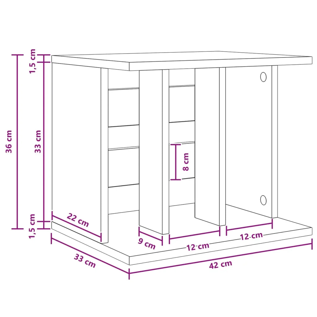 Storage per dischi in vinile Legno antico 42 x 33 x 36 cm 8012840