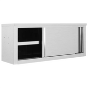 Pensile da cucina | Armadio da Cucina ad Ante Scorrevoli 120x40x50cm Acciaio Inox
