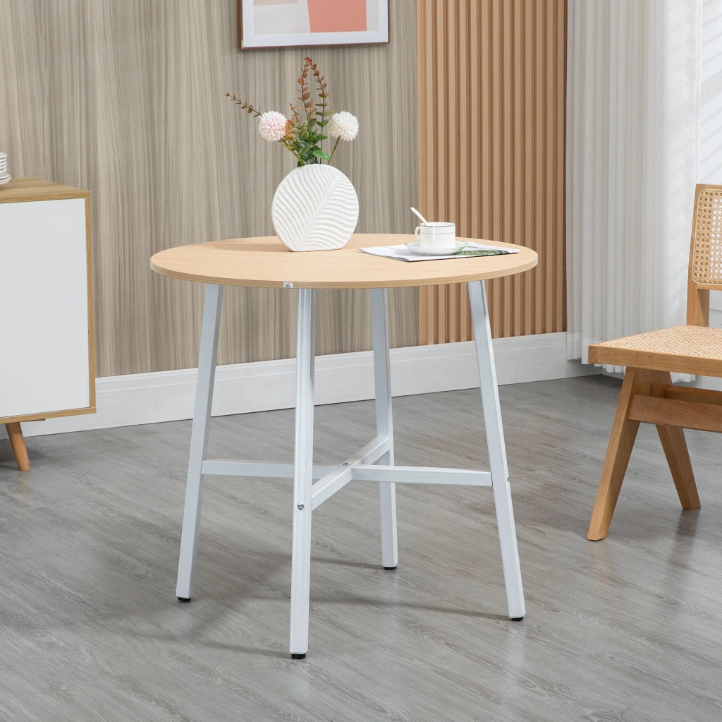 Tavolo da pranzo rotondo Ø80 cm in compensato impiallacciato