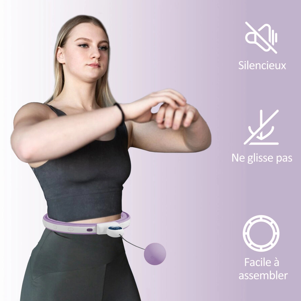 Hula Hoop con Massaggio ¨C Xylo ¨C Regolabile 76-113cm 16 Segmenti Removibili Viola