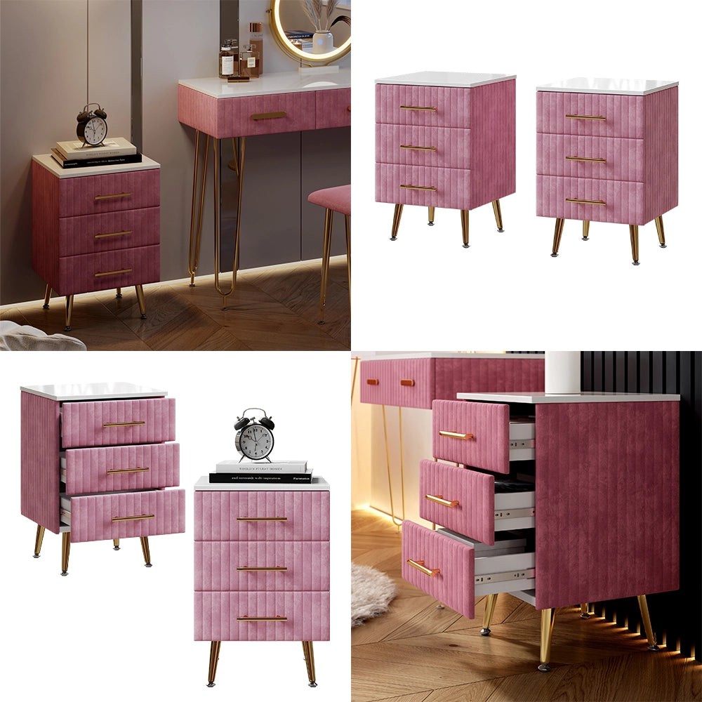 Vicco Comodino rosa 41 x 62 cm Set di 2