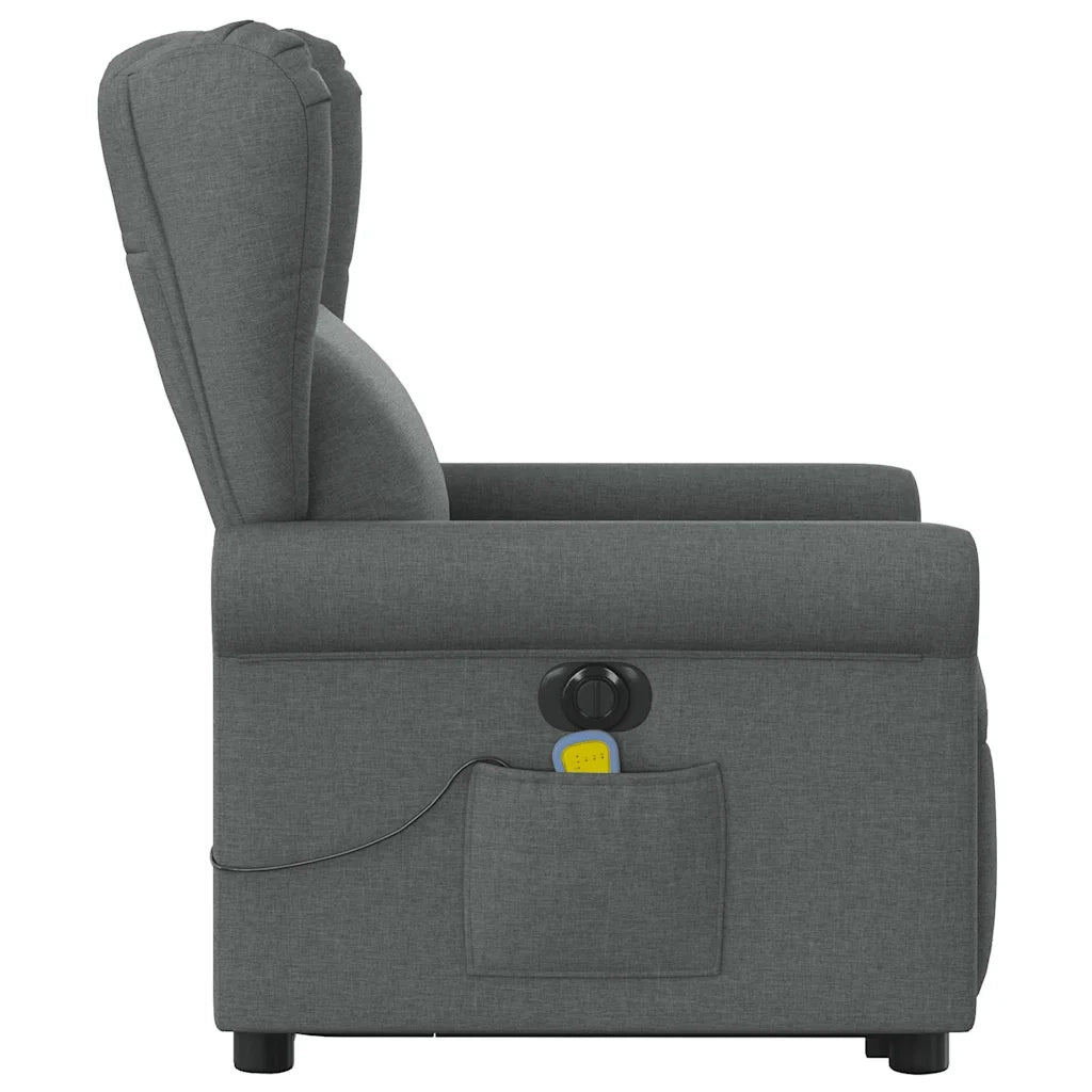 Poltrona Alzapersona Massaggi Elettrica Grigio Scuro Tessuto 3303405