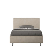 Letto 1 Piazza e Mezzo 120x200 cm con Rete e Contenitore Adele Sabbia