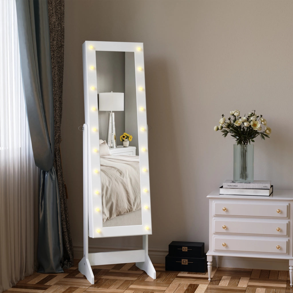 Armadio gioielli con luci LED ¨C zephmum ¨C bianco 40x37x146 cm