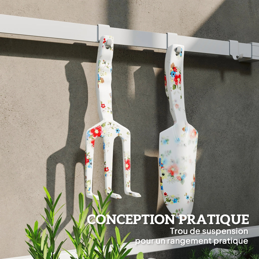 Set attrezzi da giardino 3 pezzi ¨C Xylo ¨C alluminio con forbici, paletta, rastrello