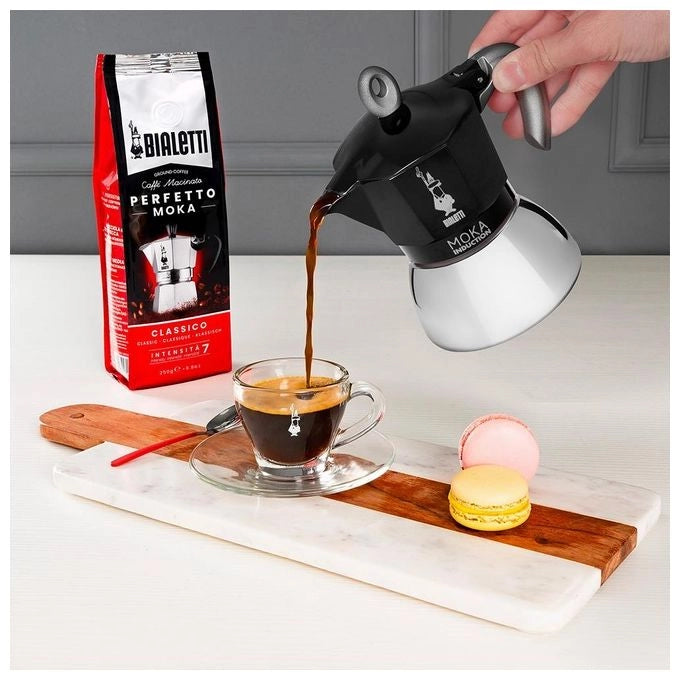Bialetti 006936 MOKA INDUCTION NERA 6 TZ Moka Capacita' 0,28 L Adatta a piastra induzione colore Nero