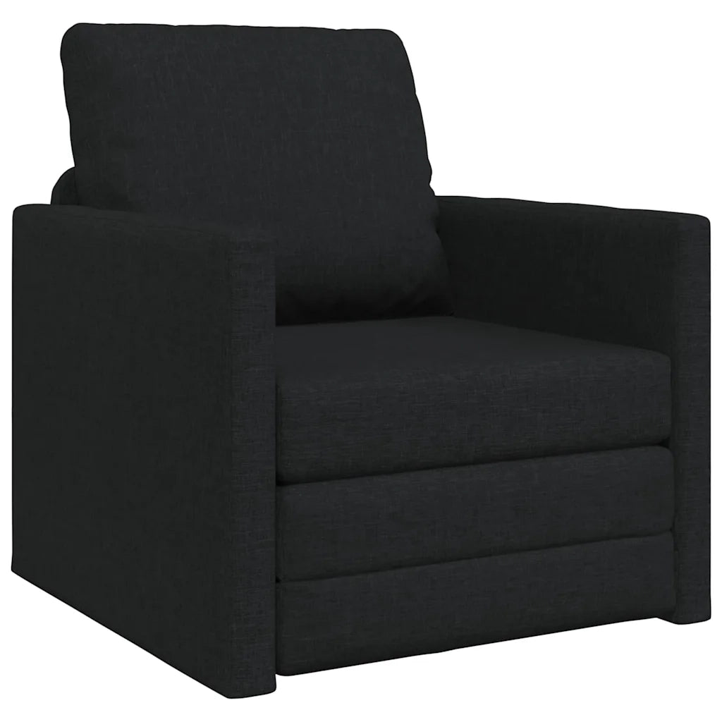 Divano letto | Sof¨¤ letto | Letto singolo Nero 74 x 77 x 81 cm Tessuto