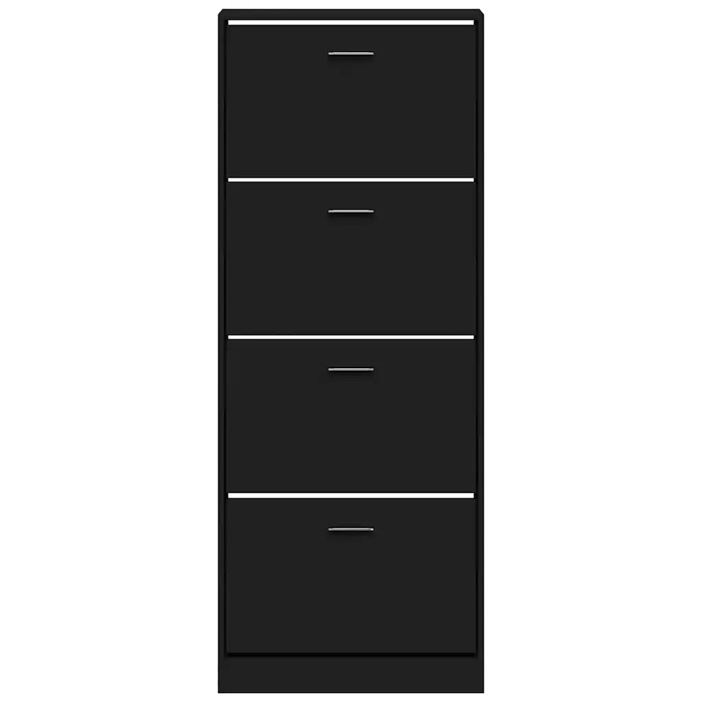 Scarpiera Nera 59x17x150 cm in Legno Multistrato 342520