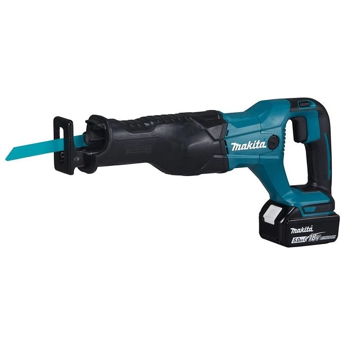 Makita DJR186RT Sega Alternativa a Batteria 18 V 5 Ah 0-2800 min⁻¹ Corsa 32 mm colore Blu Nero