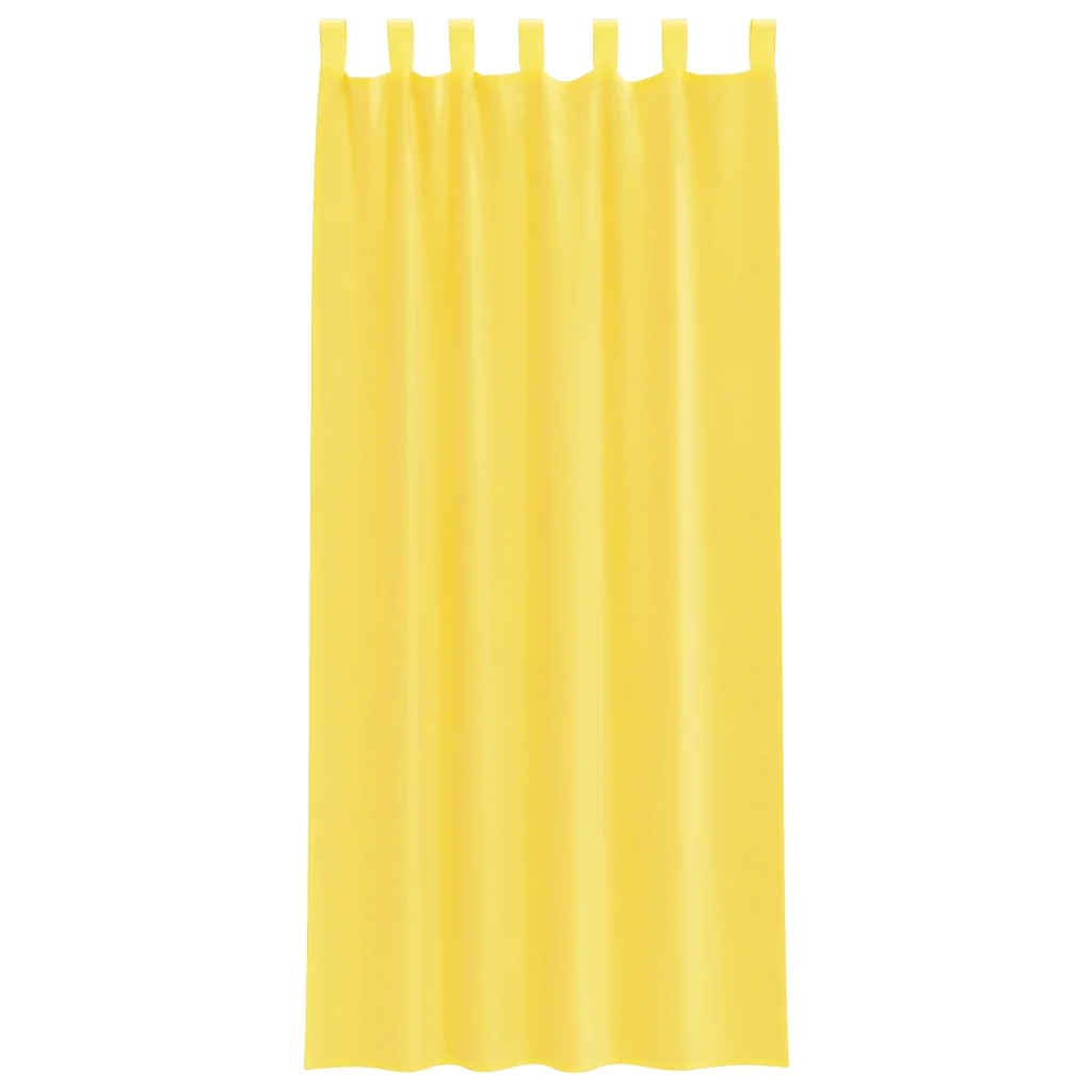 Tende in Voile con Tasche per Aste 2 pz Giallo 4102229