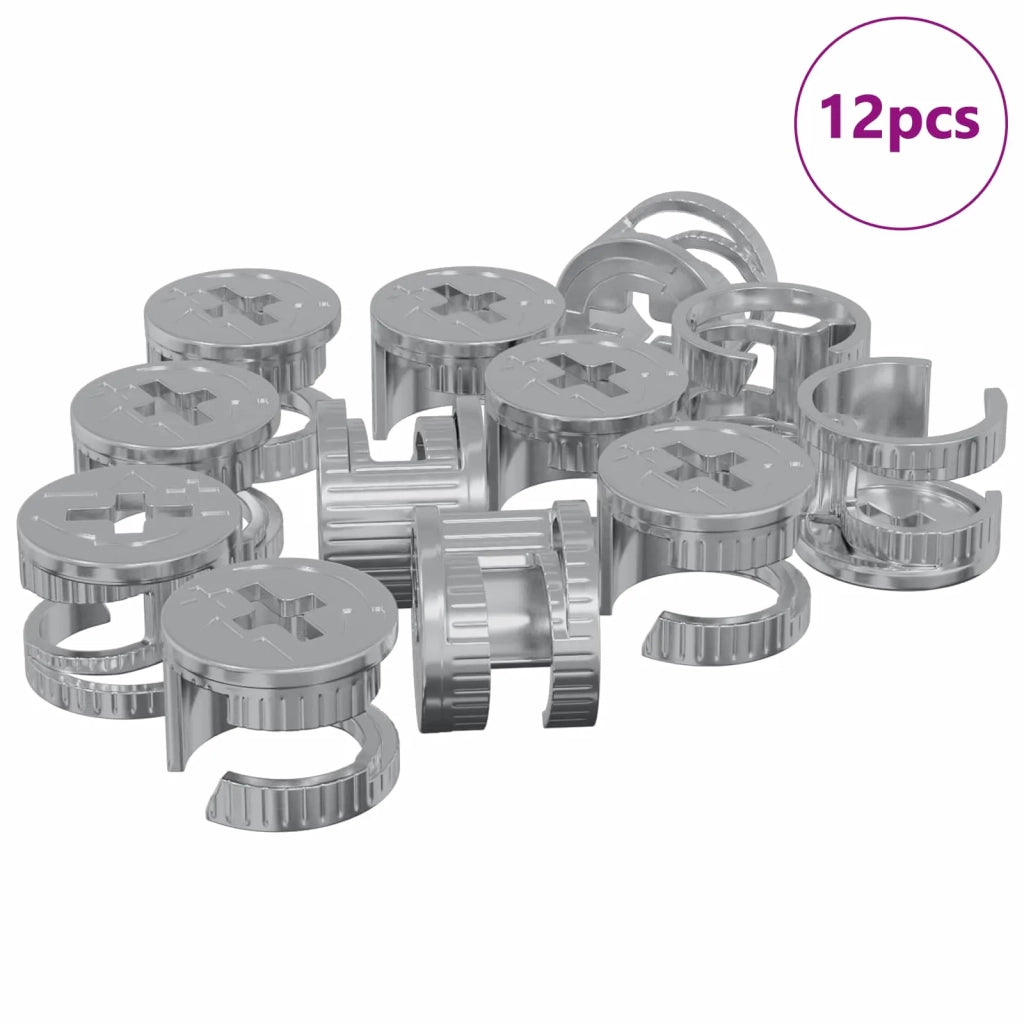 Dadi con bloccaggio a cam 12 pz Argento 15 x 11,5 mm Metallo CFW4045527