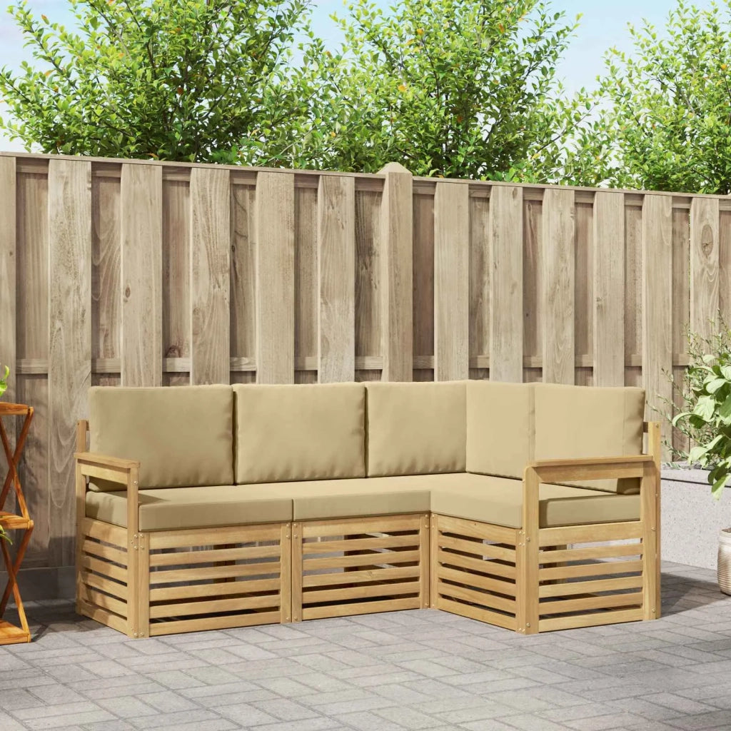 Set di divani da esterno 4 pcs Bianco e Beige 3391743