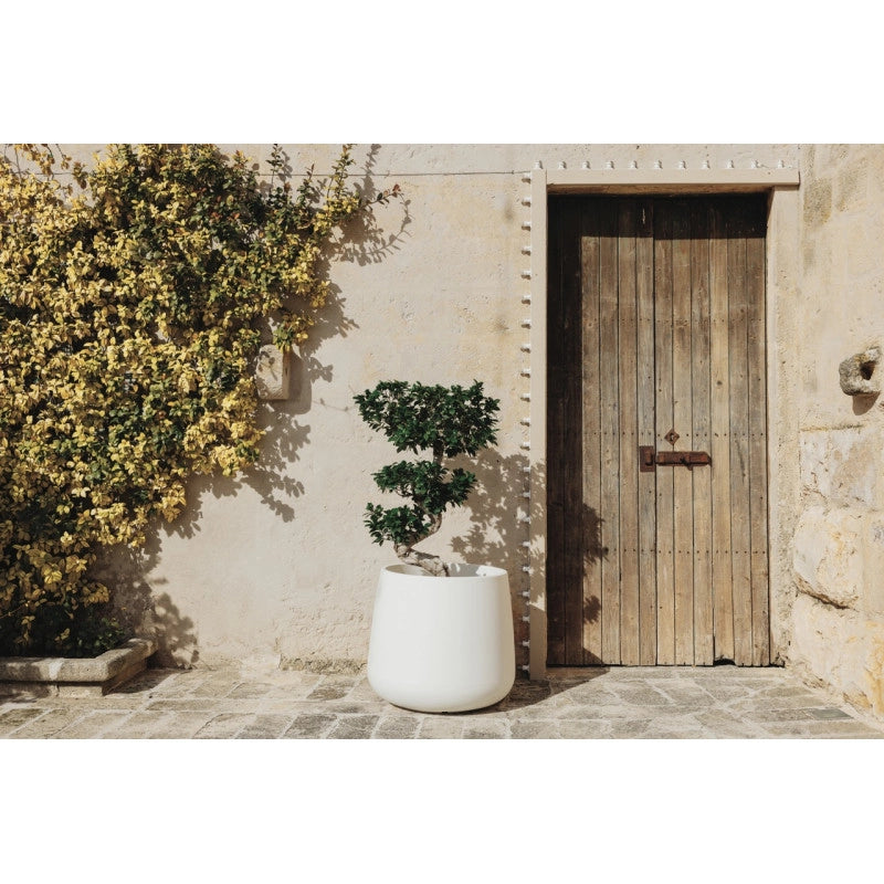 Vaso moderno di design Ø53 H55 in polimero antracite resistente per interno ed esterno - Made in Italy - Monacis