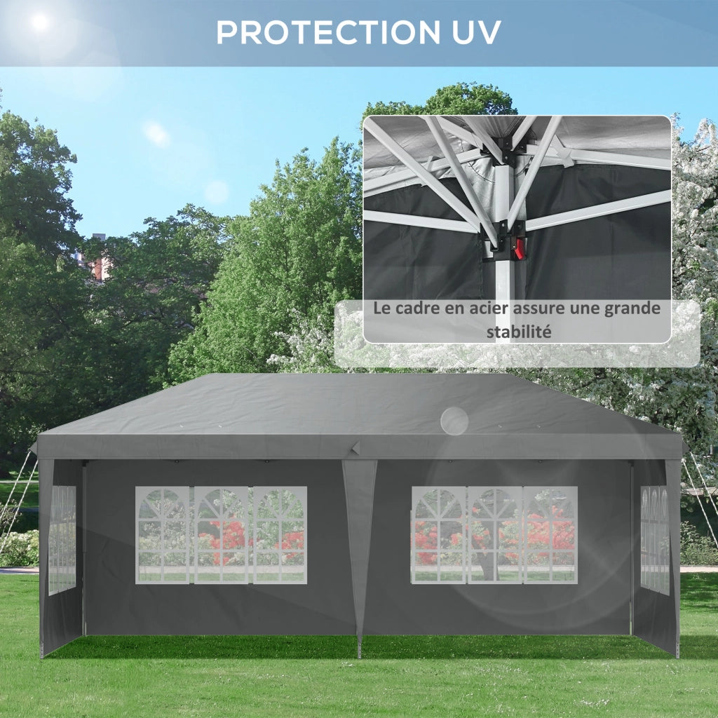 Gazebo pieghevole ¨C Minimal ¨C 3x6 m grigio