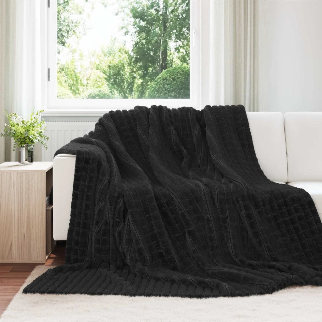 Coperta Nero 240 x 220 cm Panno 42016931