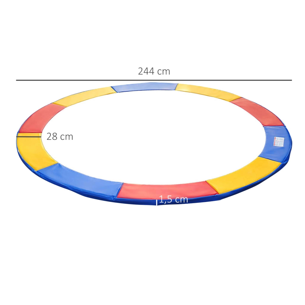Copertura per Trampolino con Rete Sicurezza e Scala ¨C zephmum ¨C ? 244cm Multicolore