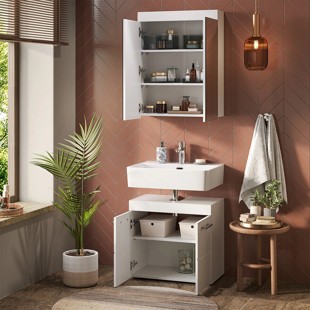 Vicco Set mobili bagno Bianco 2 parti