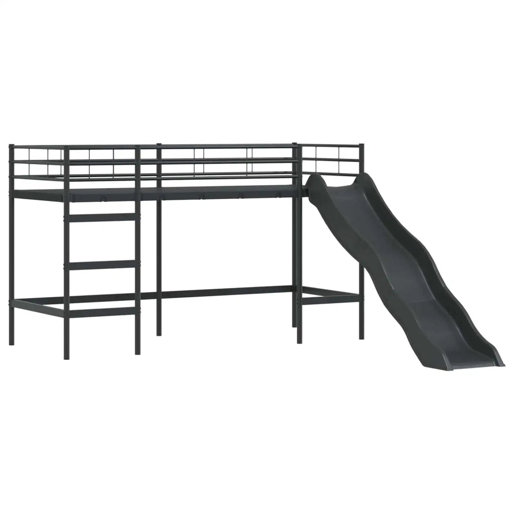 Letto loft per bambini con scivolo Nero e antracite 42020777