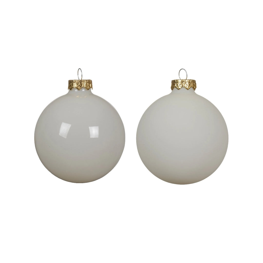 Box 4 Palline Vt bianco neve trasparente d8cm