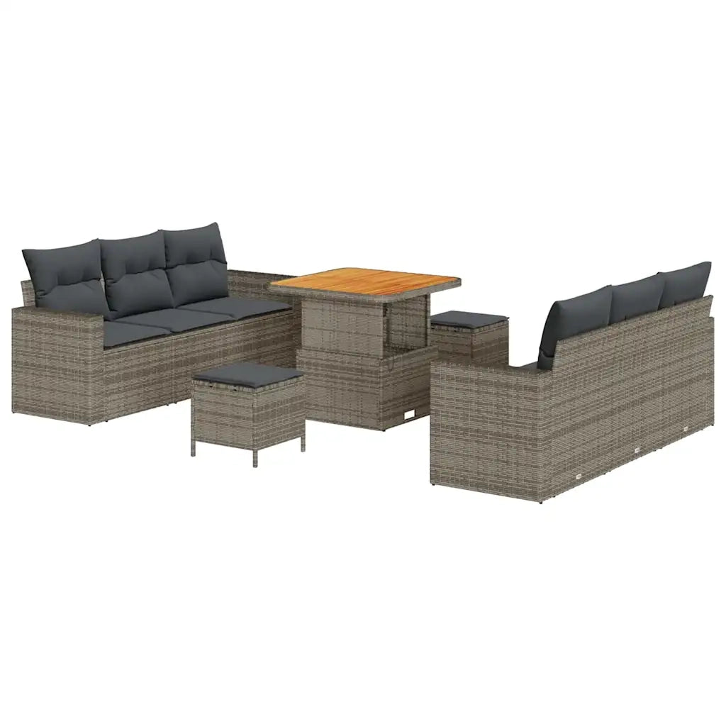 Set Divano da Giardino con cuscino 9 pcs Grigio 3363518