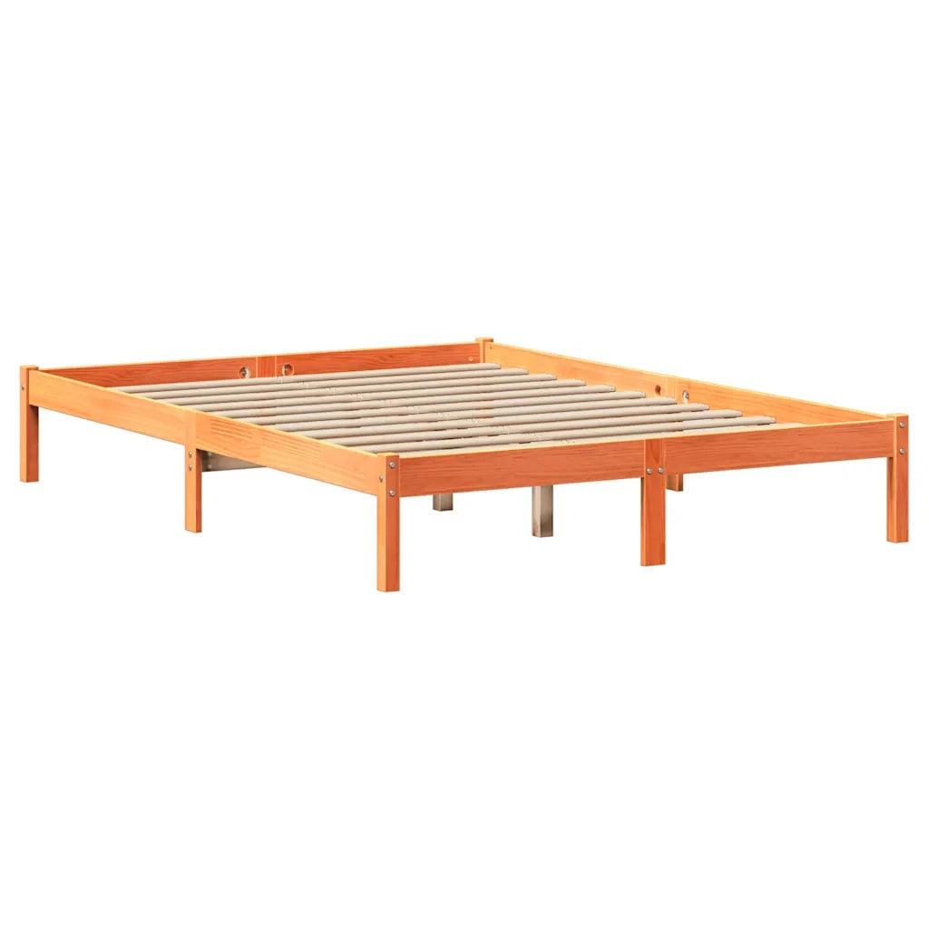 Letto matrimoniale | Letto per adulti | Letto senza Materasso Marrone Cera 120x200 cm in Legno di Pino