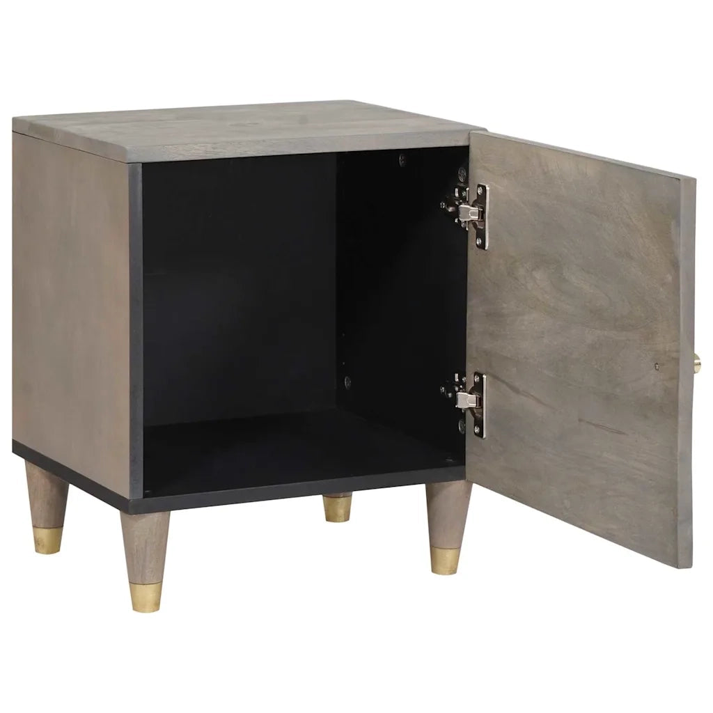 Comodino | Armadio da Notte | Mobiletto da notte con porta Grigio 40 x 33 x 46 cm