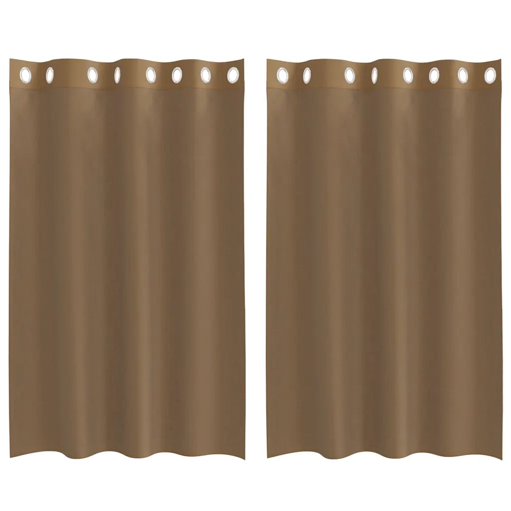 Tende in Voile con Occhielli 2 pz Marrone Chiaro