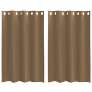 Tende in Voile con Occhielli 2 pz Marrone Chiaro