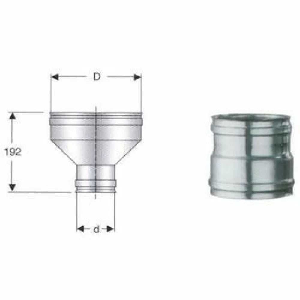Inox mono parete aisi 316 raccor do caldaia d.100f-250f b08x9w8t5
