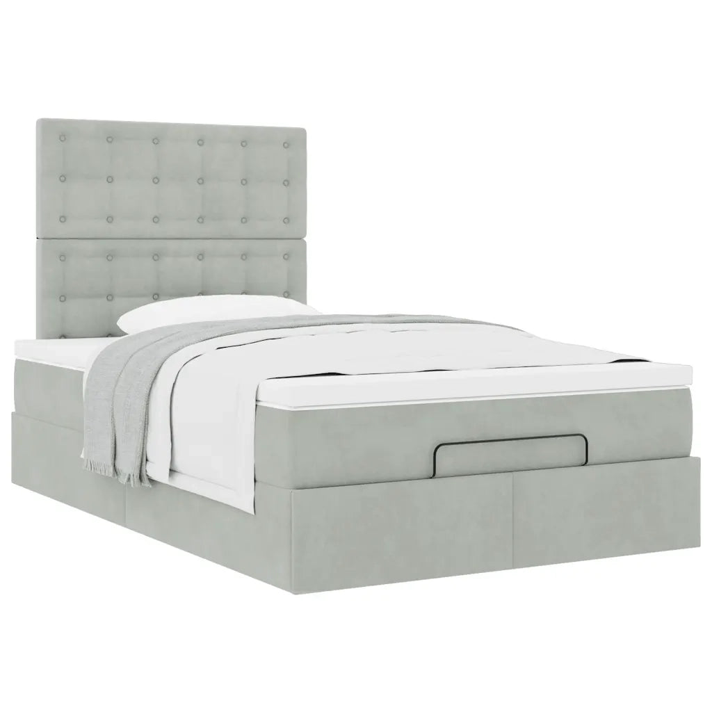 Struttura Letto Pouf con Materassi 120x190 cm Velluto 3313601