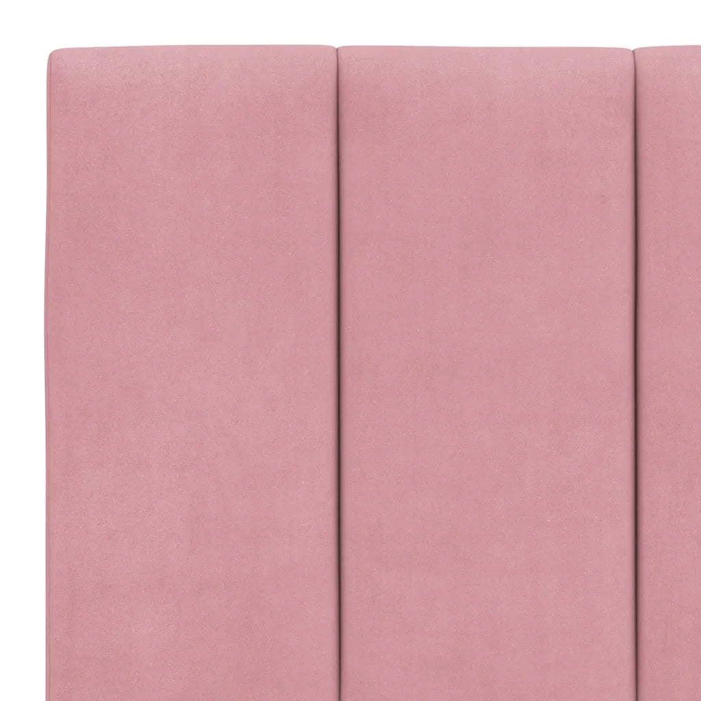 Letto con Materasso Hanko Rosa 160x200 cm in Velluto