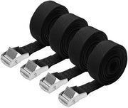 Pacco da 4 pezzi di cinture di fissaggio, cinture di fissaggio adattabili con chiusura a molla, cinture di fissaggio per bagagli, cinture di fissaggio per trasporto, cinture di fissaggio per carico, cinture di fissaggio per campeggio (nero)